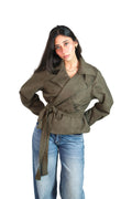 Suede Jacket in Olive