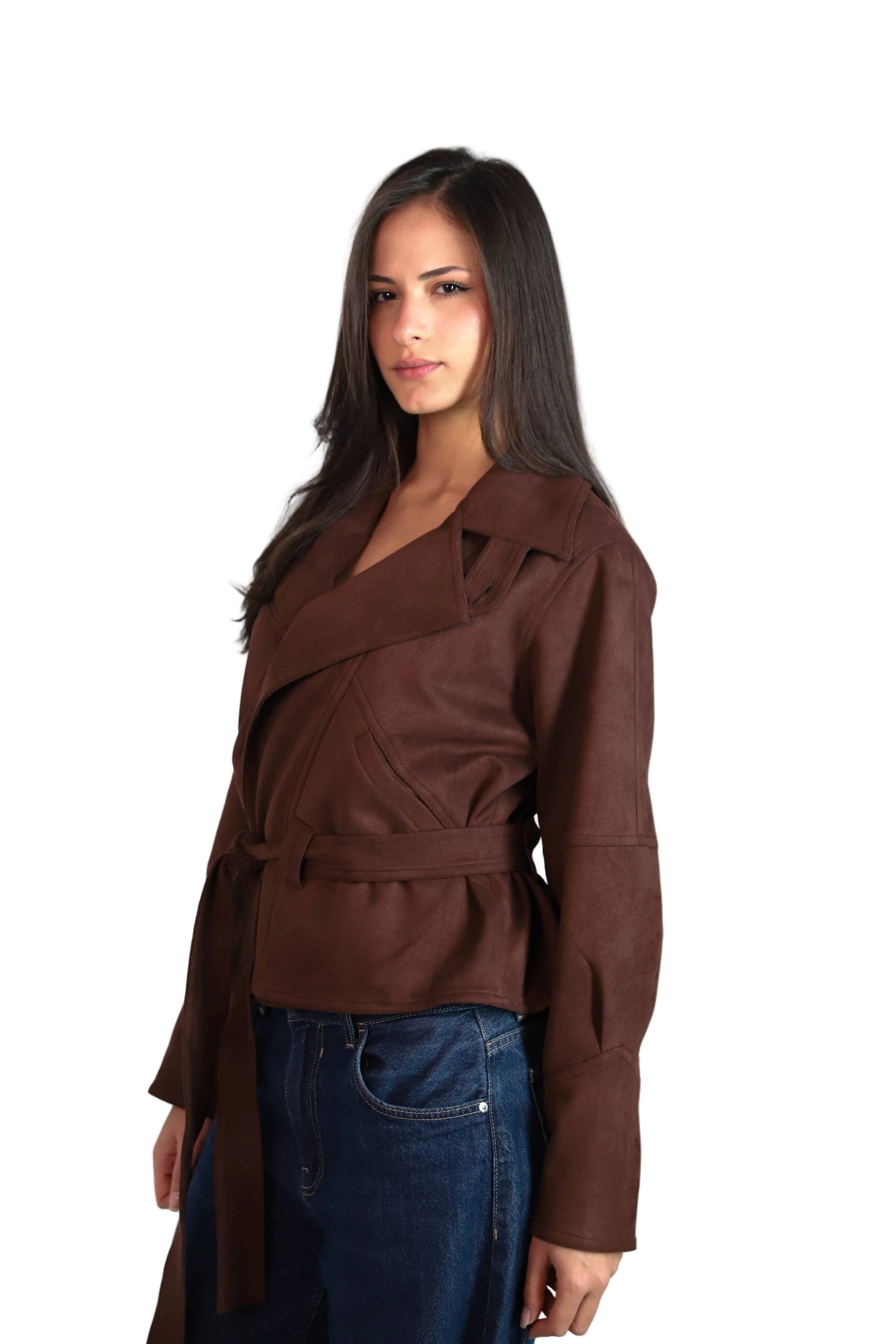 Suede Jacket in Brown