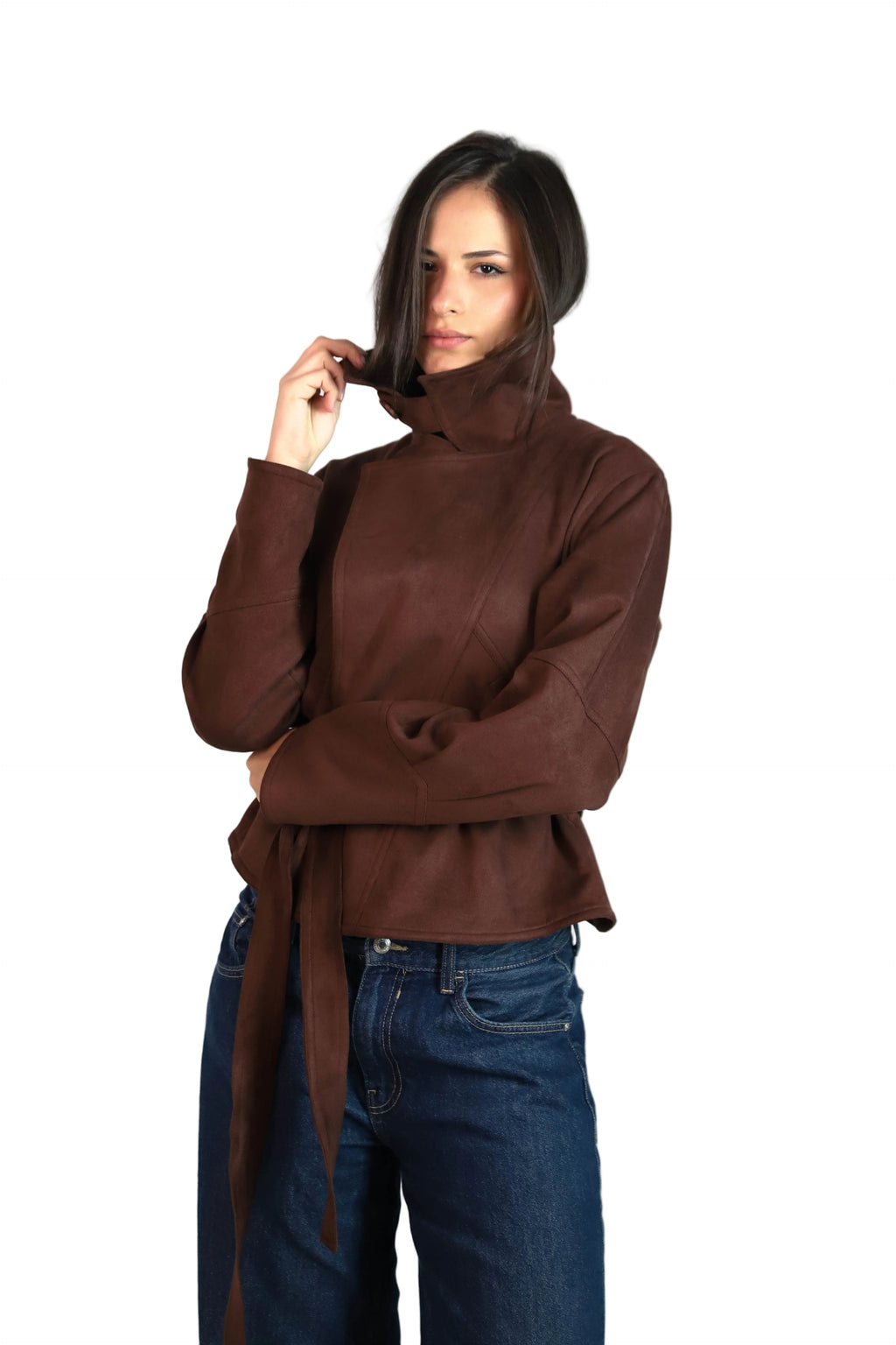 Suede Jacket in Brown